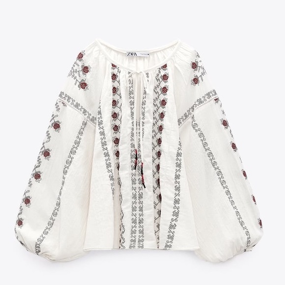 Zara embroidered blouse - Picture 7 of 8